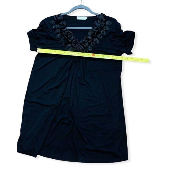 Red Coral Black Rosette Dress - Picture 7 of 7